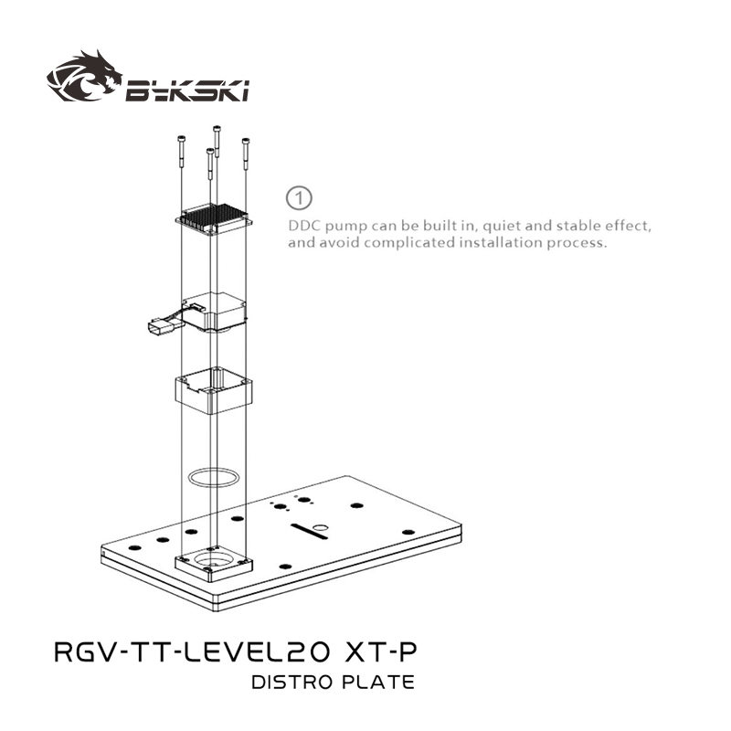 Bykski RGV-TT-LEVEL20XT-P Acry - Distro Plate Ddc Pump Combo ulasan dan harga